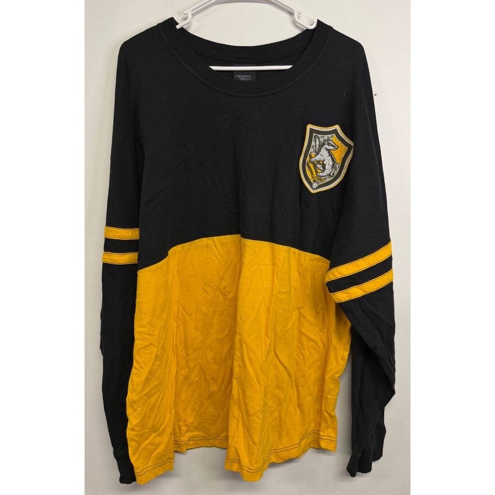 Universal Studios Harry Potter Hufflepuff Long Sleeve Shirt Black Yellow 3X